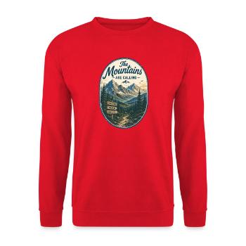 La montagne vous appelle - Sweat-shirt Unisexe - rouge - Devant - Alina (178cm) & Michal (187cm)