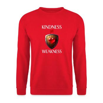 Heart protection: Friendliness is not the same as weakness - Unisex Sweatshirt - red - Front - Alina (178cm) & Michal (187cm)