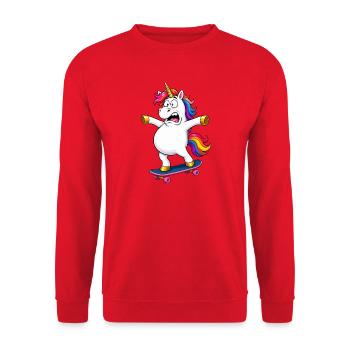 Échec de skateboard licorne vacillante - Sweat-shirt Unisexe - rouge - Devant - Alina (178cm) & Michal (187cm)