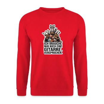 Gitarren Sucht GAS Gear Acquisition T-Shirt - Unisex Pullover - Rot - Vorne - Alina (178cm) & Michal (187cm)