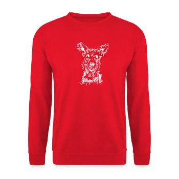 Terrier Berger de Picardie - Unisex Pullover - Rot - Vorne - Alina (178cm) & Michal (187cm)