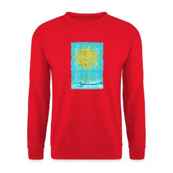 Sonnenstern über dem Meer - Unisex Pullover - Rot - Vorne - Alina (178cm) & Michal (187cm)
