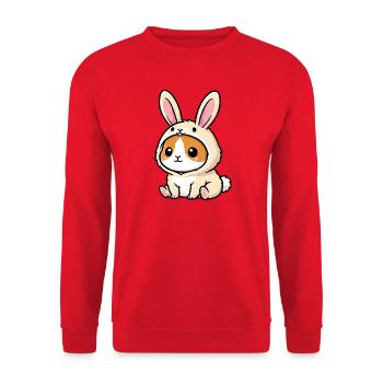 Lustige Tiere Karneval Kostüm Hamster Hase - Unisex Pullover - Rot - Vorne - Alina (178cm) & Michal (187cm)