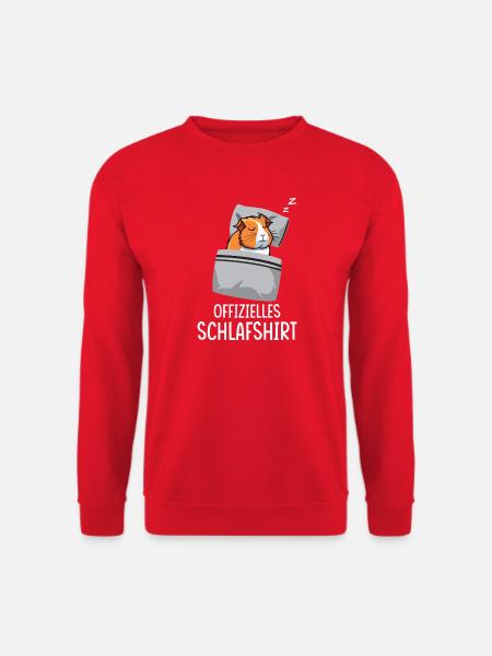 Offizielles Schlafshirt Pyjama Meerschweinchen  - Unisex Pullover - Rot