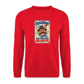 Fasching Kostüm grantig - Unisex Pullover - Rot - Vorne - Alina (178cm) & Michal (187cm)