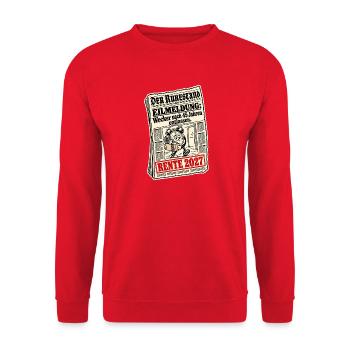 Rente 2027 Wecker entlassen - Unisex Pullover - Rot - Vorne - Alina (178cm) & Michal (187cm)