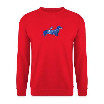 Dackel Liebe - Unisex Pullover - Rot - Vorne - Alina (178cm) & Michal (187cm)