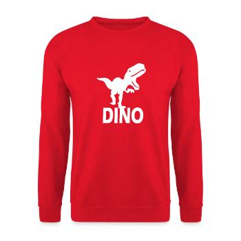 Dinosaurier Dino - Unisex Pullover - Rot - Vorne - Alina (178cm) & Michal (187cm)