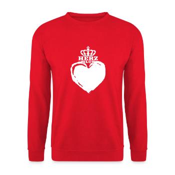 Herzblut - Unisex Pullover - Rot - Vorne - Alina (178cm) & Michal (187cm)