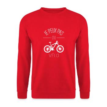 je peux pas j'ai vélo - Sweat-shirt Unisexe - rouge - Devant - Alina (178cm) & Michal (187cm)