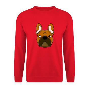 Français Bouledogue - Sweat-shirt Unisexe - rouge - Devant - Alina (178cm) & Michal (187cm)