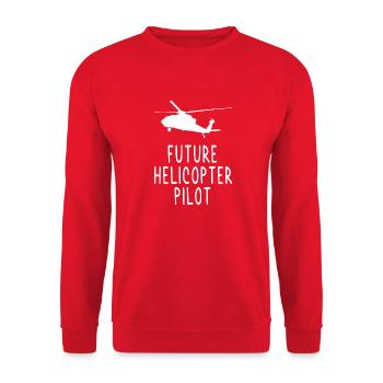 Hubschrauber Helikopter Geschenk Pilot - Unisex Pullover - Rot - Vorne - Alina (178cm) & Michal (187cm)