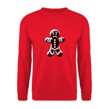 Bad Mood Gingerbread Man Christmas Biscuits - Unisex Sweatshirt - red - Front - Alina (178cm) & Michal (187cm)