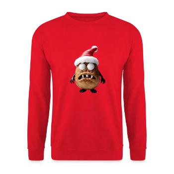 Weihnachtsmann Monster Kartoffel - Unisex Pullover - Rot - Vorne - Alina (178cm) & Michal (187cm)