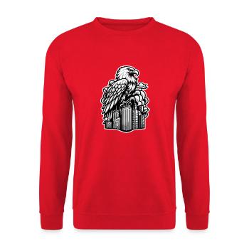 Illustration de contour d’aigle - Sweat-shirt Unisexe - rouge - Devant - Alina (178cm) & Michal (187cm)