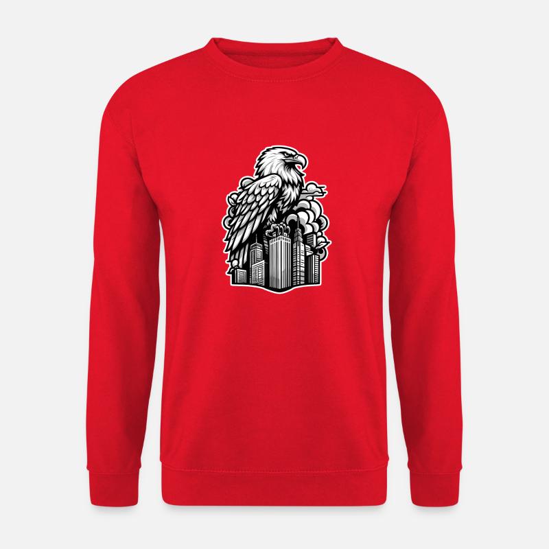 Eagle Outline Illustration - Unisex Sweatshirt - red