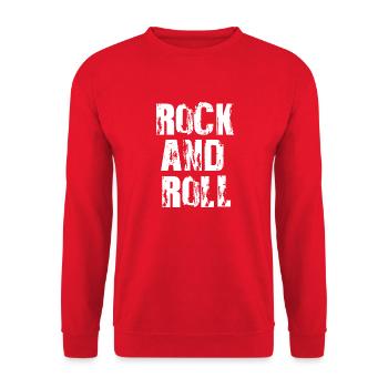 Rock'n'Roll-Logo-Design - Unisex Pullover - Rot - Vorne - Alina (178cm) & Michal (187cm)