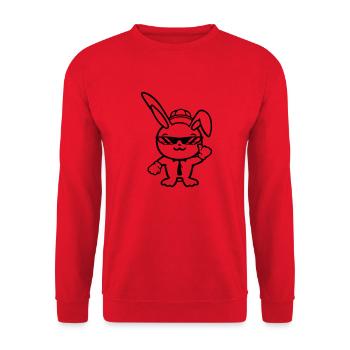 Lunettes de soleil lapin Cappy cravate Cool Hat Comic - Sweat-shirt Unisexe - rouge - Devant - Alina (178cm) & Michal (187cm)