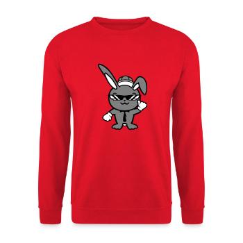 Lunettes de soleil lapin Cappy cravate Cool Hat Comic - Sweat-shirt Unisexe - rouge - Devant - Alina (178cm) & Michal (187cm)