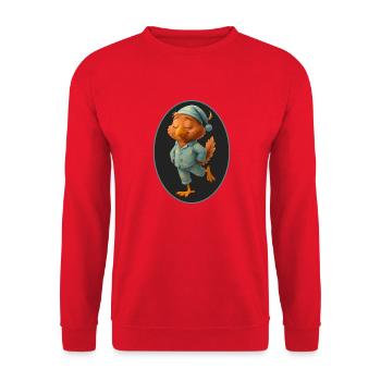 Schlaf Vogel - Unisex Pullover - Rot - Vorne - Alina (178cm) & Michal (187cm)