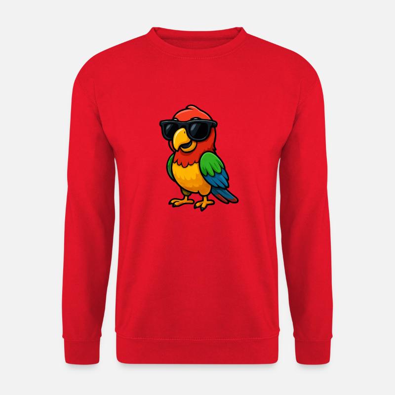 papagei sonnenbrille comic - Unisex Pullover - Rot