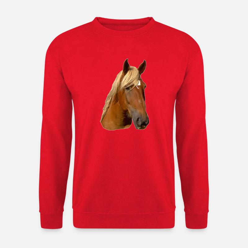 Pferd frontal - Unisex Pullover - Rot