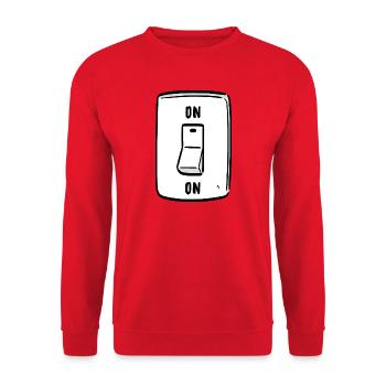 Switch ON Cool Humor Funny Motivation - Unisex Sweatshirt - red - Front - Alina (178cm) & Michal (187cm)