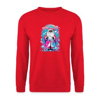 Colourful Christmas magic with snowman - Unisex Sweatshirt - red - Front - Alina (178cm) & Michal (187cm)