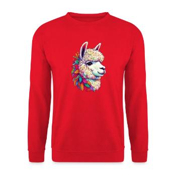 Alpaka - Unisex Pullover - Rot - Vorne - Alina (178cm) & Michal (187cm)