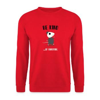 be kind ... of annoying - Unisex Sweatshirt - red - Front - Alina (178cm) & Michal (187cm)