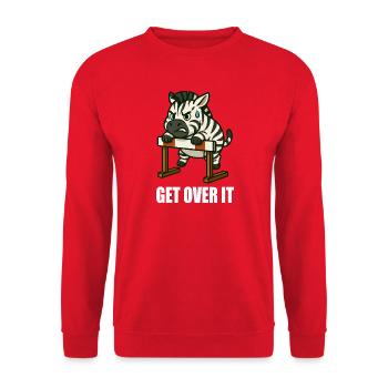 Zebra Hurdle Motivation Dire Surmonter - Sweat-shirt Unisexe - rouge - Devant - Alina (178cm) & Michal (187cm)