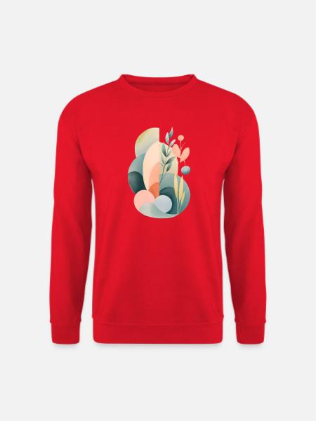 Pastell Abstrakte Flora Komposition - Unisex Pullover - Rot