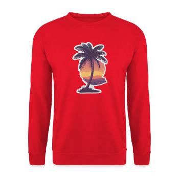 Palm tree - Unisex Sweatshirt - red - Front - Alina (178cm) & Michal (187cm)