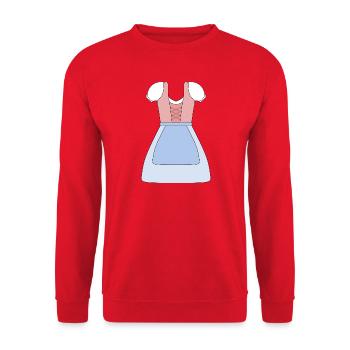 Traditional Bavarian Dirndl Dress Design - Unisex Sweatshirt - red - Front - Alina (178cm) & Michal (187cm)