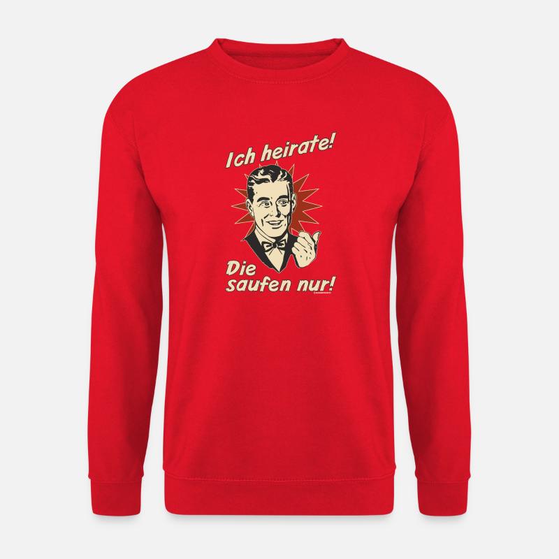 Retro-Eheversprechen mit Trinkmotiv - Unisex Pullover - Rot