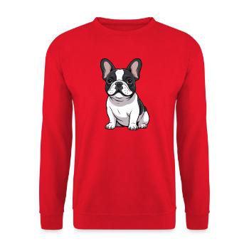 Adorable French Bulldog - Unisex Sweatshirt - red - Front - Alina (178cm) & Michal (187cm)