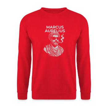 Marcus Aurelius Classical Philosopher Portrait  - Unisex Sweatshirt - red - Front - Alina (178cm) & Michal (187cm)