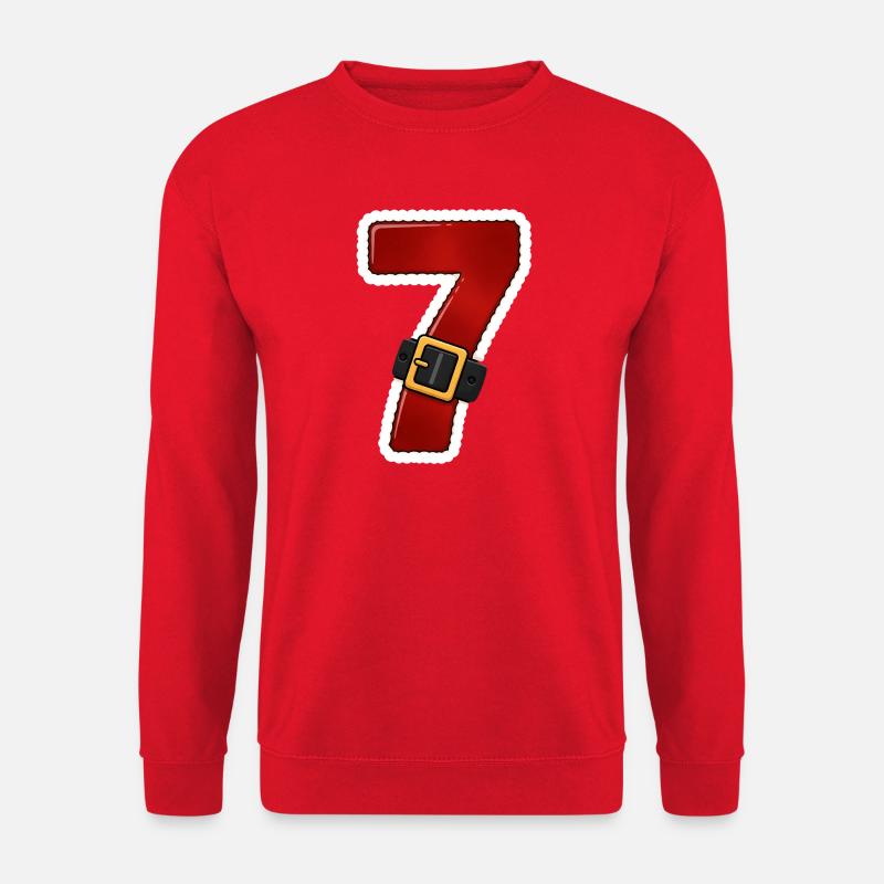 Roter Sieben mit Gürtel - Unisex Pullover - Rot