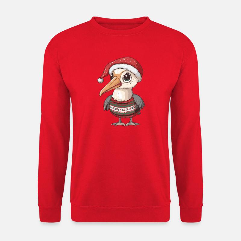 Pelikan Vogel Weihnachten - Unisex Pullover - Rot
