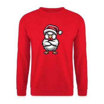 Chicken Christmas - Unisex Sweatshirt - red - Front - Alina (178cm) & Michal (187cm)