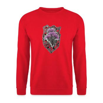 Purple Blossoms Mandala Lace Frame - Unisex Sweatshirt - red - Front - Alina (178cm) & Michal (187cm)