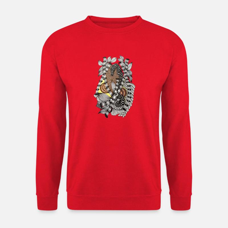 Schlangenwirbel im Blattgewebe - Unisex Pullover - Rot