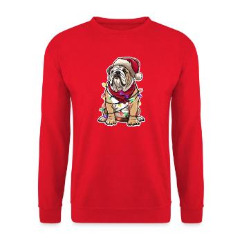 Design de Noël des bouledogues britanniques - Sweat-shirt Unisexe - rouge - Devant - Alina (178cm) & Michal (187cm)