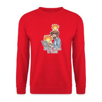 Chaos total ? Mardi normal en soldes ! - Sweat-shirt Unisexe - rouge - Devant - Alina (178cm) & Michal (187cm)