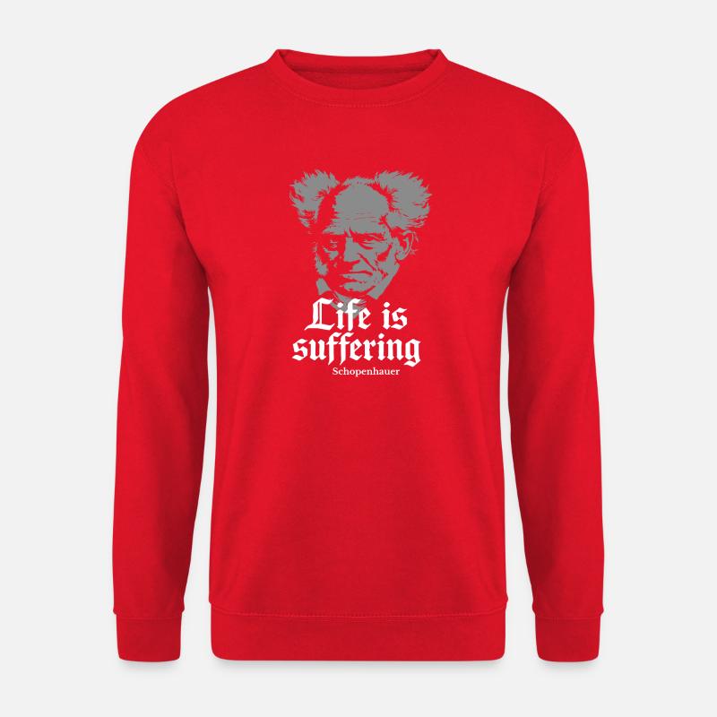 Life is Suffering: Schopenhauer Tee - Unisex Sweatshirt - red