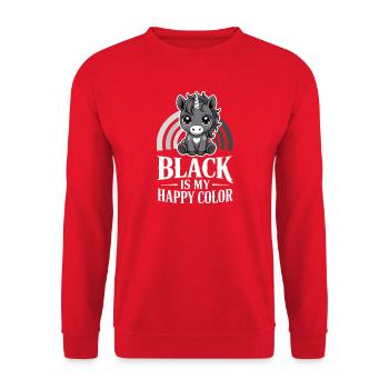 Monochrome Unicorn Joy - Unisex Sweatshirt - red - Front - Alina (178cm) & Michal (187cm)