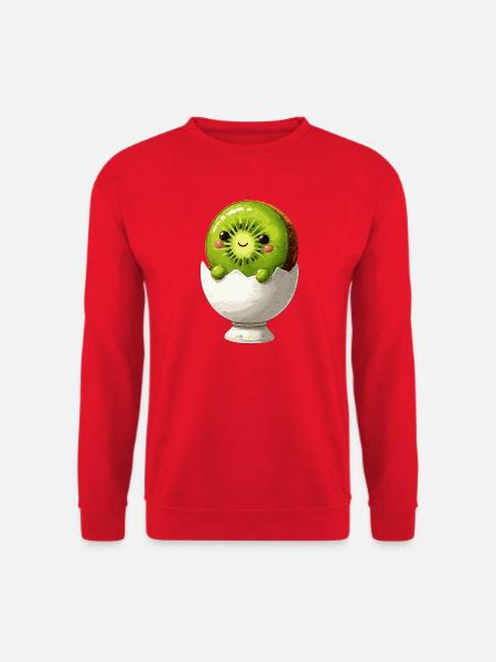 Kiwifrucht im Eierschale-Lächeln - Unisex Pullover - Rot