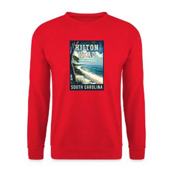 Discover the Charm of Hilton Head in South Carolin - Unisex Sweatshirt - red - Front - Alina (178cm) & Michal (187cm)