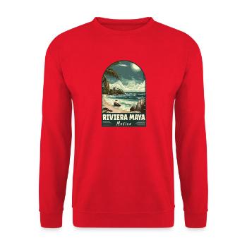 Explore Paradise In Riviera Maya - Mexico - Unisex Sweatshirt - red - Front - Alina (178cm) & Michal (187cm)