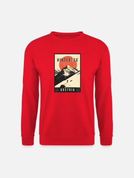 Entdecken Sie das Alpendorf Hintertux in Österreich - Unisex Pullover - Rot